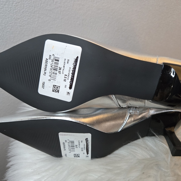 Abound Erin Faux Leather Silver Ankle Boots - New Sz 8.5 - Picture 10 of 12